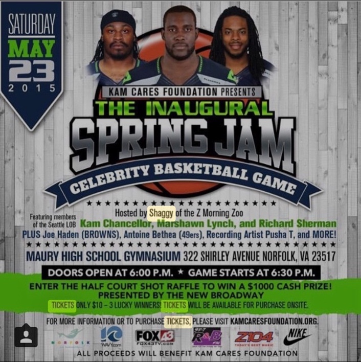 2015 Kam Cares Spring Jam event flyer