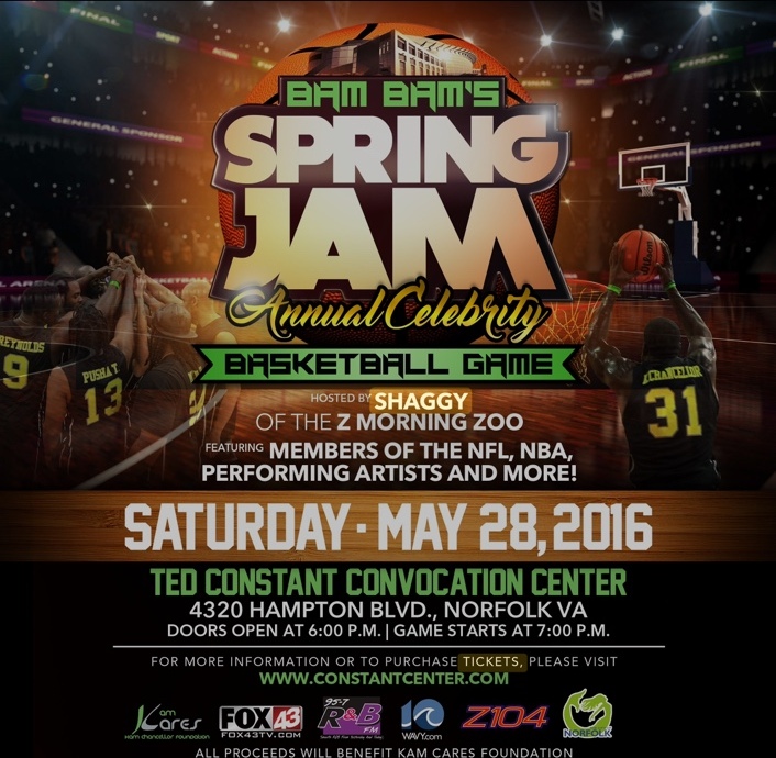 2016 Kam Cares Spring Jam event flyer
