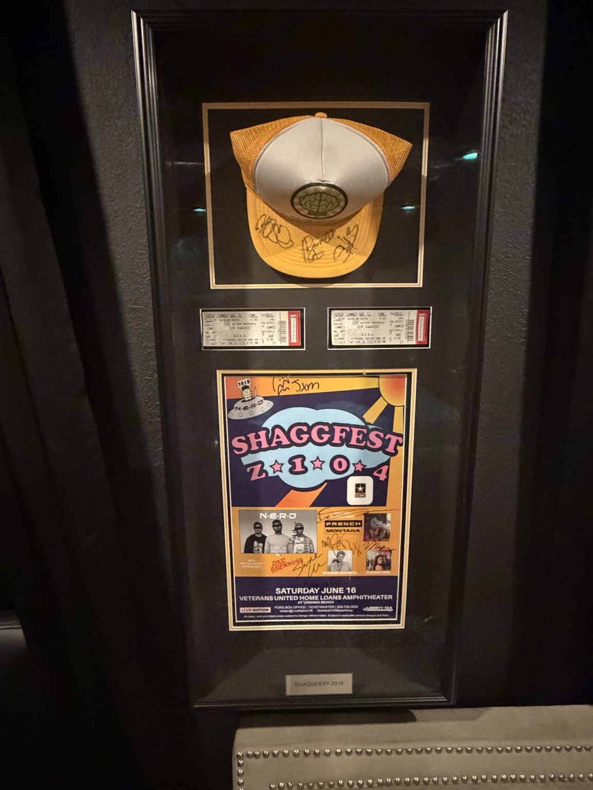 Shaggfest 2018: Signed N.E.R.D. hat, tickets and festival poster