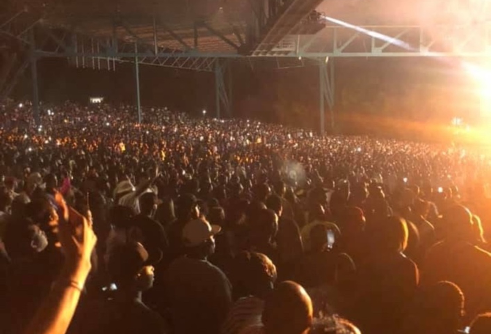 A packed Shaggfest crowd under stage lights